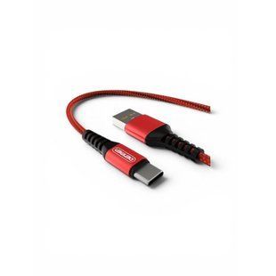 Дата кабель USB 2.0 AM to USB-C 1.0m 2.4A red Denmen (DN-D02T-RD)
