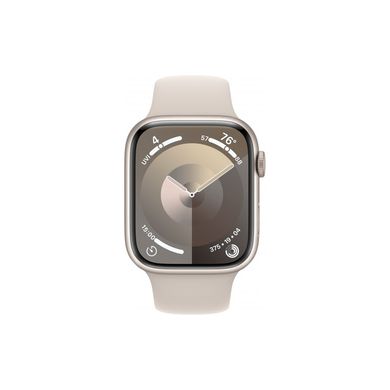 Смарт-годинник Apple Watch Series 9 GPS 45mm Starlight Aluminium Case with Starlight Sport Band - M/L (MR973QP/A)