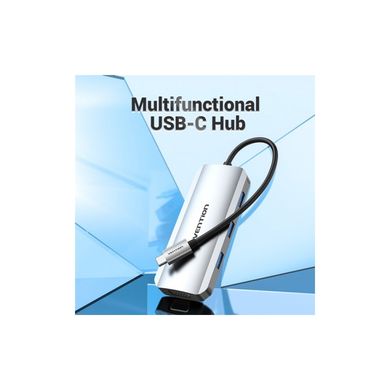 Концентратор Vention USB3.1 Type-C --> HDMI/VGA/USB 3.0x3/PD 100W Hub 6-in-1 (TOIHB)