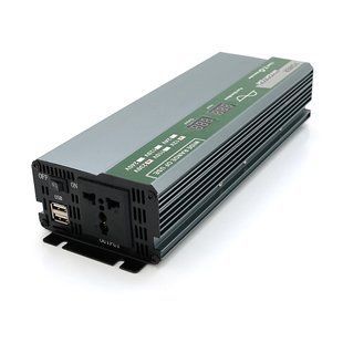 Інвертор напруги Demuda DMDPSW-800W, 12V / 220V, 800W з правильною синусоїдою, 1 універсальна розетка, 2 USB, клемні дроти, Q20