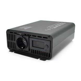 Інвертор напруги YRLX-600 з правильною синусоїдою, 600W, 12 / 220V 60Hz, 1 універсальна розетка, Box