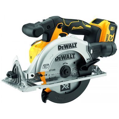 Дискова пила DeWALT 18В XR Li-lon, 2x5Ah, диск 165х20 мм, 2.8 кг, TSTAK (без АКБ та ЗП) (DCS565P2)