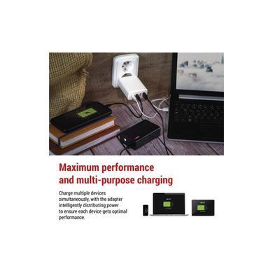 Зарядний пристрій EMOS V06G120 1xUSB-A + 3xUSB-C PD120W GaN (V06G120)