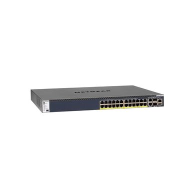 Комутатор мережевий Netgear M4300-28G-POE+ (GSM4328PA) 24x1GE PoE+, 2x10GE, 2xSFP+, керо (GSM4328PA-100NES)
