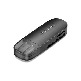 Зчитувач флеш-карт Vention USB 3.0 to SD+TF Black Dual Drive Letter (CLGB0)