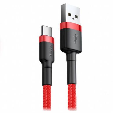 Дата кабель USB 2.0 AM to Type-C 1.0m Cafule 3A red+red Baseus (CATKLF-B09)