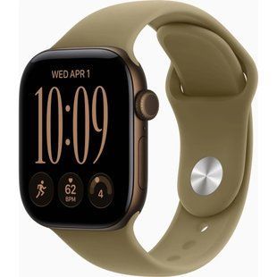 Смарт-годинник Apple Watch Series 12 GPS 46mm Dark Bronze Aluminium Case with Olive Sport Band - S/M (MJEQ4RK/A)