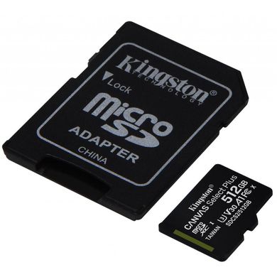 Карта пам'яті Kingston 512GB microSD class 10 A1 Canvas Select Plus (SDCS2/512GB)