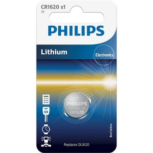 Батарейка PHILIPS CR1620 PHILIPS Lithium (CR1620/00B)