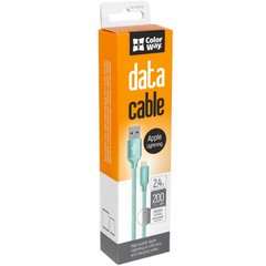 Дата кабель USB 2.0 AM to Lightning 2.0m mint ColorWay (CW-CBUL007-MT)