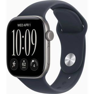 Смарт-годинник Apple Watch Series 12 GPS 46mm Space Grey Aluminium Case with Navy Blue Sport Band - S/M (MJEH4RK/A)
