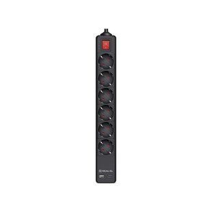 Мережевий подовжувач REAL-EL RS-PROTECT 605 3m, black (EL122300041)