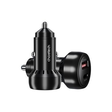 Зарядний пристрій Choetech USB-C+USB-A 60W QC3.0/PD/PPS black (TC0014-BK)