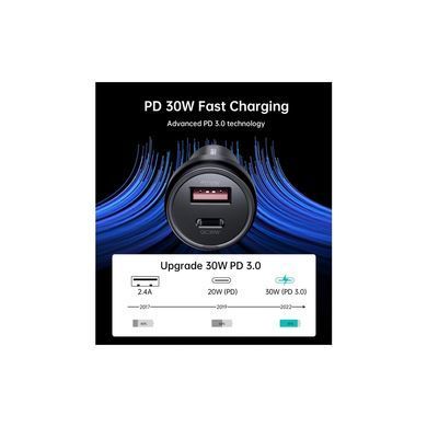 Зарядний пристрій Choetech USB-C+USB-A 60W QC3.0/PD/PPS black (TC0014-BK)