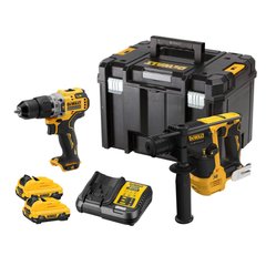 Набір електроіструментів DeWALT 12В XR Li-lon 3Ah, DCD706, DCH072, TSTAK (DCK2102L2T)