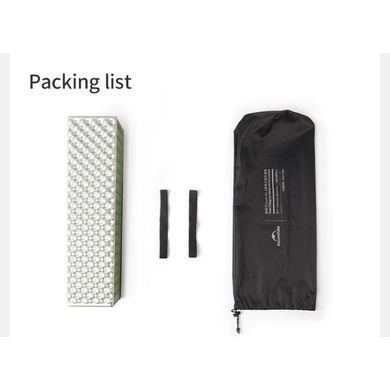 Килимок складаний подвійний IXPE Naturehike CNK2450WS044, алюмінієва плівка, 200x120х1,8 см, оливковий зелений