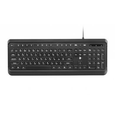 Клавіатура 2E KS120 White backlight USB Black (2E-KS120UB)