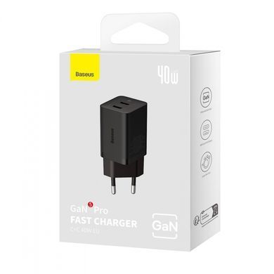 Зарядний пристрій Baseus GaN5 Pro 40W Black (CCGP180101)