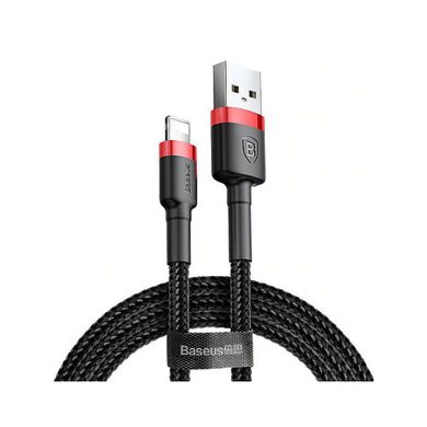 Дата кабель USB 2.0 AM to Lightning 0.5m Cafule 2.4A red+black Baseus (CALKLF-A19)