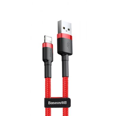 Дата кабель USB 2.0 AM to Lightning 1.0m Cafule 2.4A red+red Baseus (CALKLF-B09)