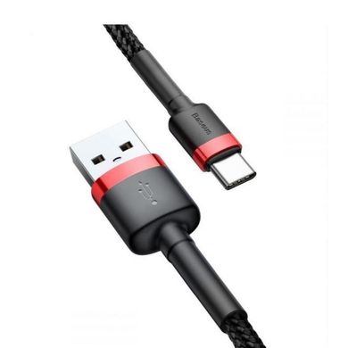 Дата кабель USB 2.0 AM to Type-C 1.0m Cafule 3A red+black Baseus (CATKLF-B91)