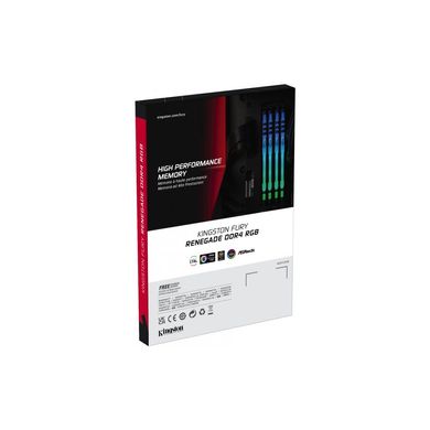 Модуль пам'яті для комп'ютера DDR4 16GB (2x8GB) 4266 MHz Renegade RGB Black HyperX (Kingston Fury) (KF442C19RBAK2/16)