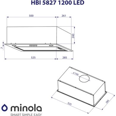 Витяжка кухонна Minola HBI 5827 BL 1200 LED