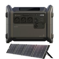 Комплект Портативна електростанція Segway CUBE 1000, 2584 Вт заг (R-Drive 4400 Вт), 1024 Вт/год, IPX3, BT, розширення ємності, швидка зарядка + портативна сонячна панель 300 Вт
