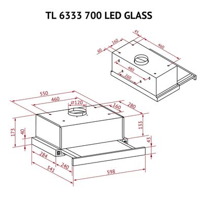 Витяжка кухонна Perfelli TL 6333 BL 700 LED GLASS
