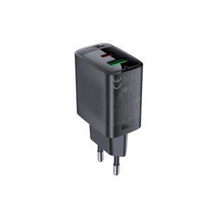 Зарядний пристрій Acefast A78 1xUSB-C PD20W + 1xUSB-A GaN Black (6974316283256)