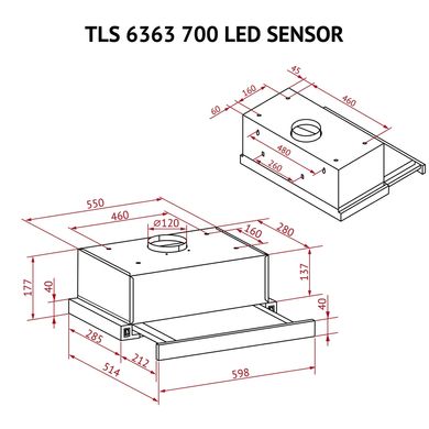 Витяжка кухонна Perfelli TLS 6363 BL 700 LED Sensor