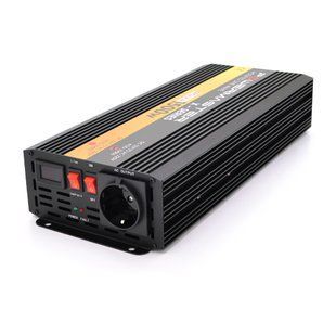 Інвертор напруги POWERMASTER-1500 (900Вт), 12 / 220V, approximated, 1 універсальна розетка, клем + крокодили, Box