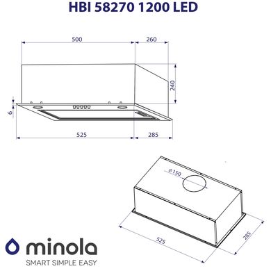 Витяжка кухонна Minola HBI 58270 BL 1200 LED