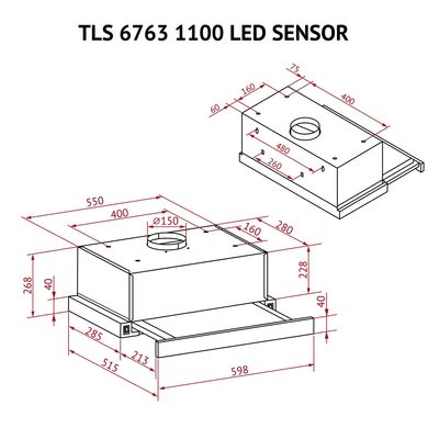 Витяжка кухонна Perfelli TLS 6763 BL 1100 LED Sensor