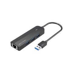 Концентратор Vention USB 3.0 to 3хUSB 3.0/RJ45 Gigabit black (CHNBB)
