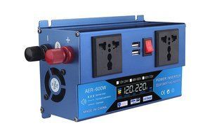 Інвертор напруги універсальний Voltronic, AER-600W, 60-72 / 220V, approximated, 2 універсальні розетки +2USB LED дисплей, клеми