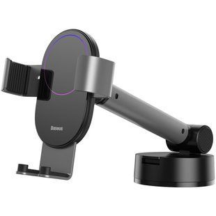 Універсальний автотримач Baseus Simplism gravity car mount holder with suction base, silver (SUYL-JY0S)