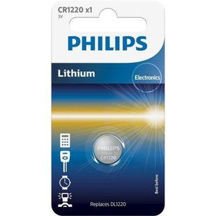 Батарейка PHILIPS CR1220 PHILIPS Lithium (CR1220/00B)