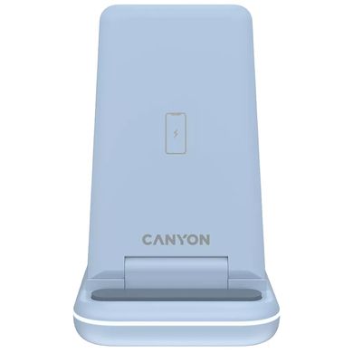 Зарядний пристрій Canyon WS-304 Foldable 3in1 Wireless charger Blue (CNS-WCS304BL)
