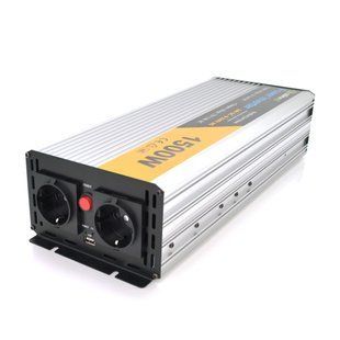 Інвертор напруги Solinved Sol-Yb24-1500M, 24V / 220V, 1500W з апроксимованою синусоїдою, 2Shuko, USB, клемні дроти, Q6