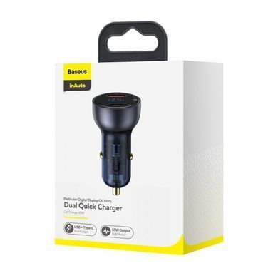 Автомобільний зарядний пристрій Baseus Particular Digital Display PPS Dual Quick Charger 65W Silver (CCKX-C0A)