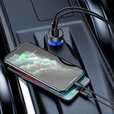 Автомобільний зарядний пристрій Baseus Particular Digital Display PPS Dual Quick Charger 65W Silver (CCKX-C0A)