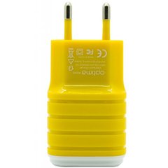 Мережевий зарядний пристрій для АКБ Optima 2*USB (2.1A) Yellow (40810)