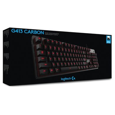 Клавіатура Logitech G413 Mechanical Gaming Romer-G tactile USB UA Carbon (920-008310)