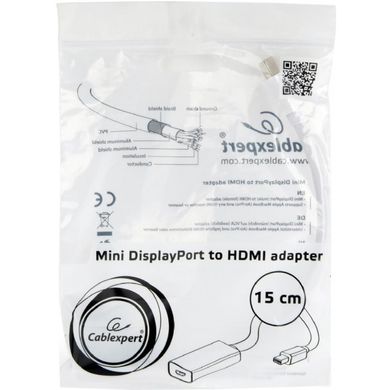 Перехідник Mini DisplayPort to HDMI Cablexpert (A-mDPM-HDMIF-02-W)