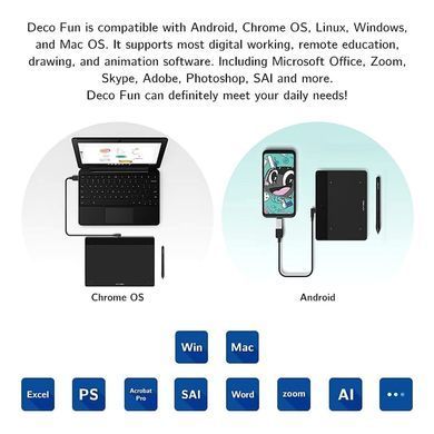 Графічний планшет XP-Pen Deco Fun S Black (Deco Fun S_BK)
