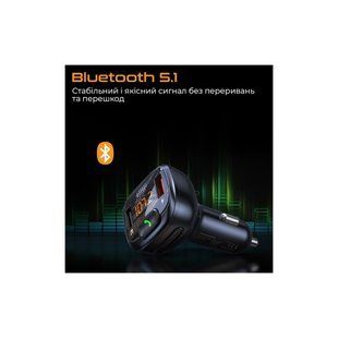 FM модулятор Promate SmarTune 4 USB QC3.0/USB OTG/MICROSD BLACK (smartune-4.black)