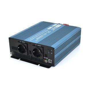 Інвертор напруги Mexxsun MXS-2000, 24V / 220V, 2000W з правільною синусоїдою, 2 Shuko, клемні дроти, Q4