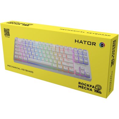 Клавіатура Hator Rockfall 2 Mecha TKL Orange USB White (HTK-721)