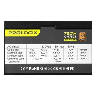Блок живлення Prologix 750W (GM750B 750W 80+ Bronze)